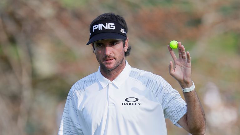 WESTBURY, NY - AUGUST 26:  Bubba Watson of the United States acknowledges fans after putting on the 18th green during round three of The Northern Trust at 