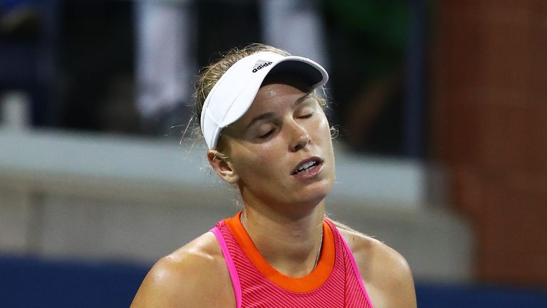 Caroline Wozniacki has crashed out of the US Open