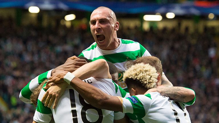 Scott Brown celebrates Celtic's opening goal