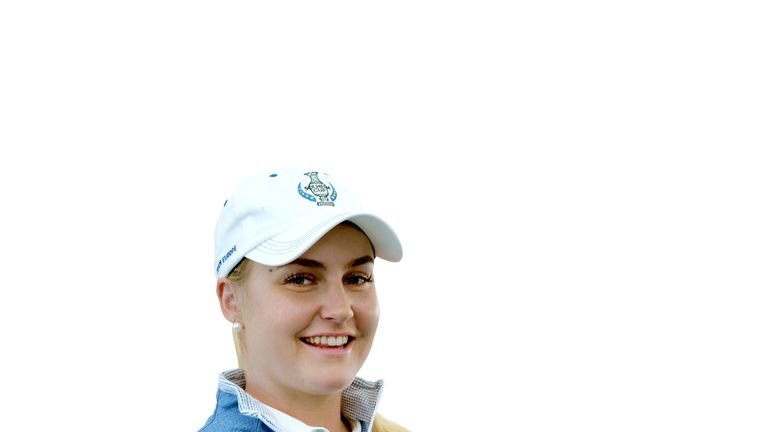 Charley Hull of Europe poses for a portrait following the announcement of the 2017 Solheim Cup Europe and USA teams