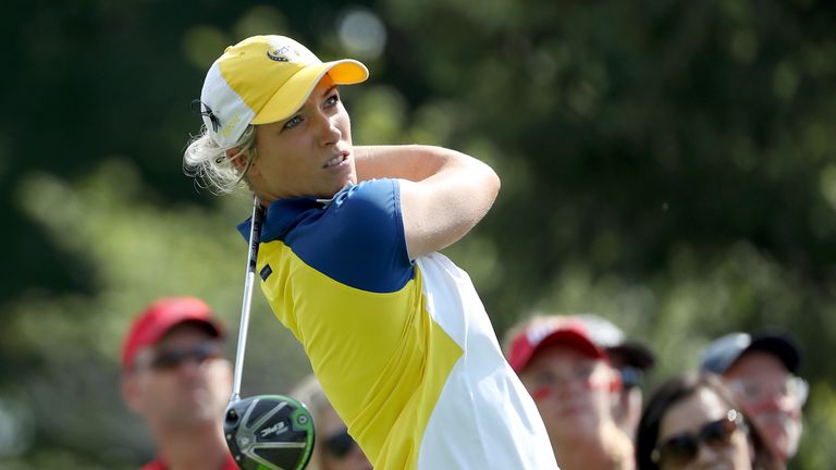 Charley Hull in Solheim Cup action