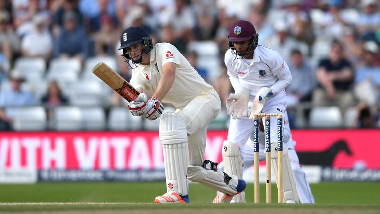Chris Woakes of England bats during day four of the 2nd Investec Test between England and the West Indies at Headingley