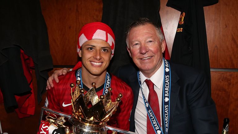 Javier Hernandez and Sir Alex Ferguson 