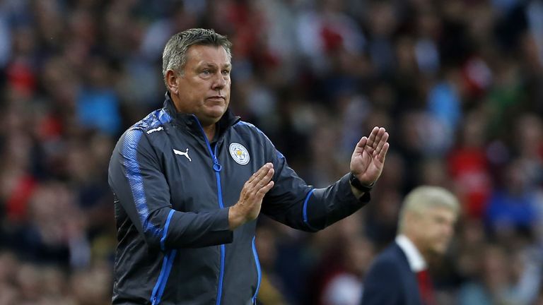 Leicester City's English manager Craig Shakespeare gestures on the touchline during the English Premier League football match between Arsenal and Leicester