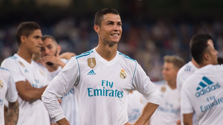 MADRID, SPAIN - AUGUST 23: Cristiano Ronaldo of Real Madrid CF smiles after his team won the Santiago Bernabeu Trophy match 2-1 between Real Madrid CF and 