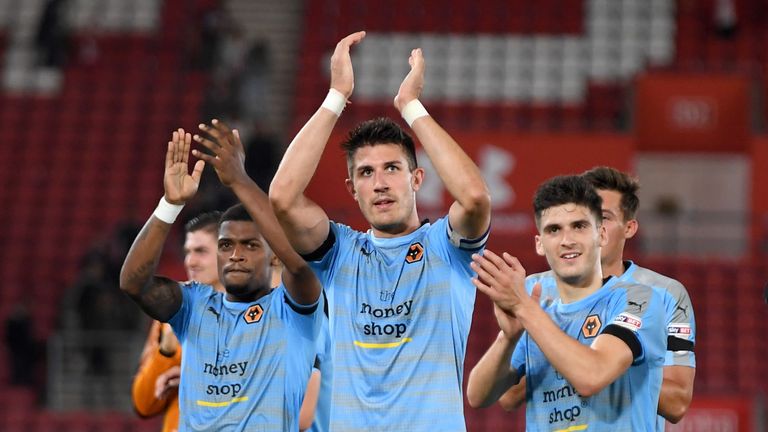 Danny Batth celebrates victory with his team mates