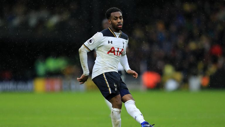 WATFORD, ENGLAND - JANUARY 01:  Danny Rose of Spurs in action during the Premier League match between Watford and Tottenham Hotspur at Vicarage Road on Jan