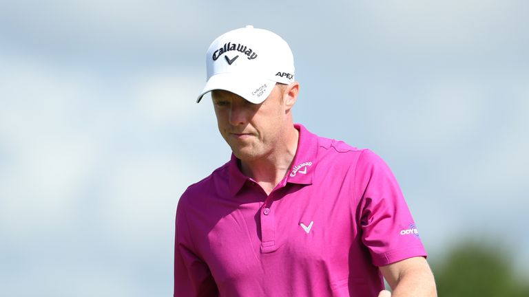 AALBORG, DENMARK - AUGUST 27:  David Horsey of England acknowledges the crowd on the 3rd green during the final round of Made in Denmark at Himmerland Golf