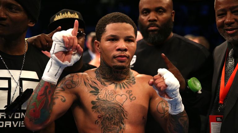 LONDON, ENGLAND - MAY 20:  Gervonta Davis of The United States celebrates following his fight with  Liam Walsh of England  in the IBF World Junior Lightwei