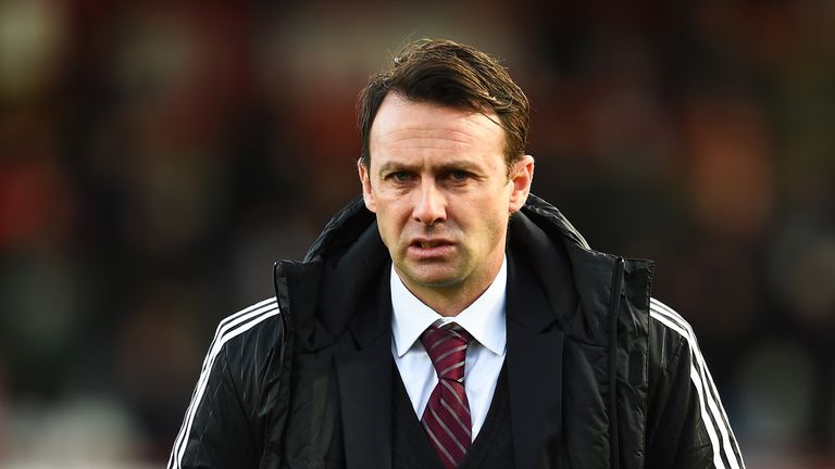 Nottingham Forest Manager Dougie Freedman during the Sky Bet Championship match between Brentford and Nottingham Forest 
