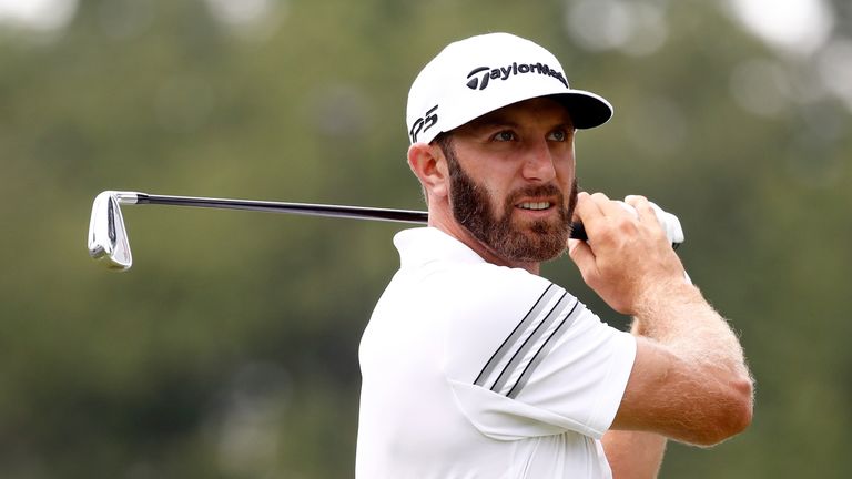 AKRON, OH - AUGUST 04:  Dustin Johnson hits off the third tee during the second round of the World Golf Championships - Bridgestone Invitational at Firesto