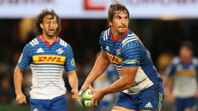 DURBAN, SOUTH AFRICA - MAY 27: Eben Etzebeth (vice-captain) of the DHL Stormers during the Super Rugby match between Cell C Sharks and DHL Stormers at Grow