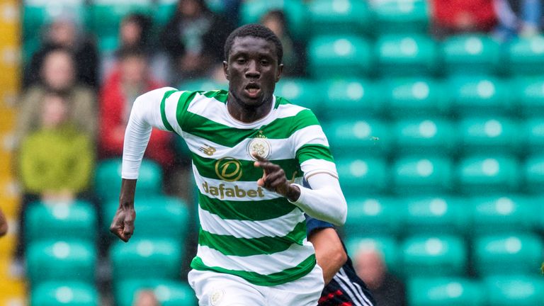 Eboue Kouassi in action for Celtic.
