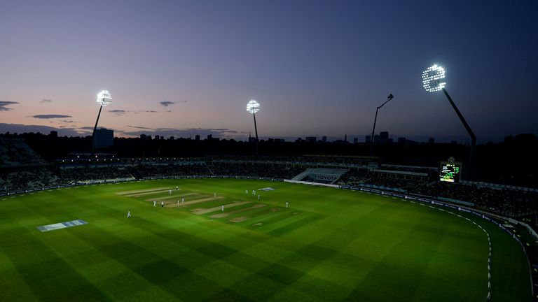 The lights take full effect at Edgbaston on the occasion of the first day-night Test in England