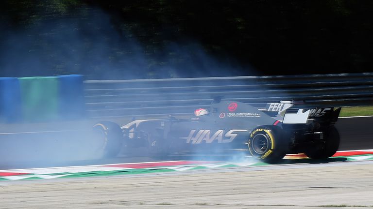 www.sutton-images.com..Santino Ferrucci (USA) Haas VF-17 spins at Formula One Testing, Day One, Hungaroring, Hungary, Tuesday 1 August 2017. 