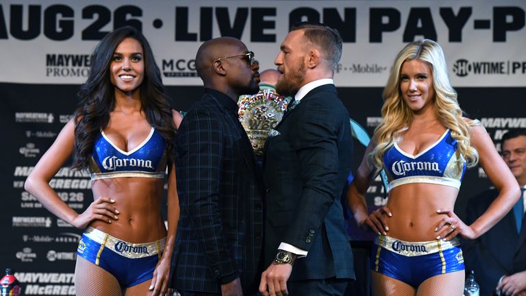 Floyd Mayweather against Conor McGregor will be live on Sky Sports Box Office from midnight on Saturday night