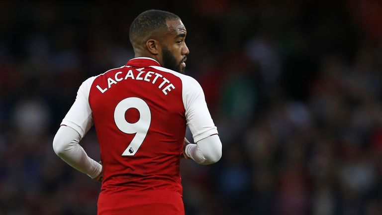 Alexandre Lacazette during the Premier League match between Arsenal and Leicester City