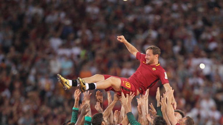 Francesco Totti retired at the end of last season after making 786 appearances for Roma.