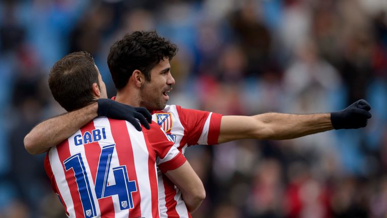 Diego Costa (right) played with Gabi in his spell with Atletico Madrid