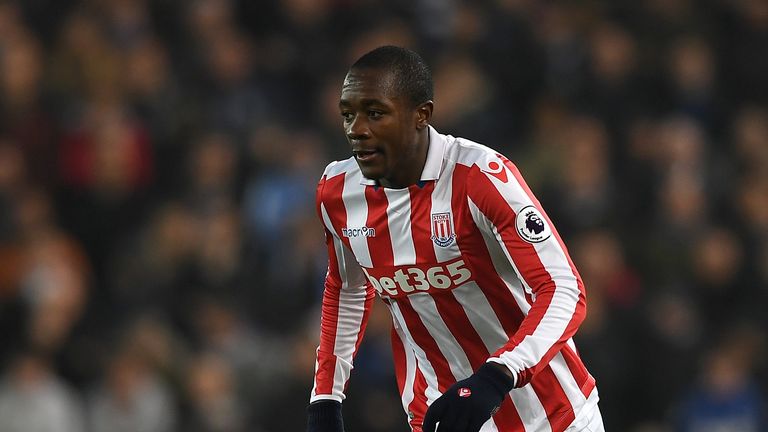 STOKE ON TRENT, ENGLAND - DECEMBER 17: Giannelli Imbula of Stoke City during the Premier League match between Stoke City and Leicester City at Bet365 Stadi