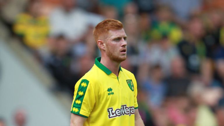 NORWICH, ENGLAND - JULY 29: Harrison Reed of Norwich in action during the pre-season friendly match between Norwich City and Brighton & Hove Albion at Carr