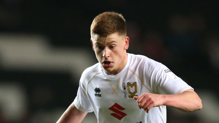 MILTON KEYNES, ENGLAND - FEBRUARY 07:  Harvey Barnes of MK Dons in action  during the Sky Bet League One match between Milton Keynes Dons and Oldham Athlet