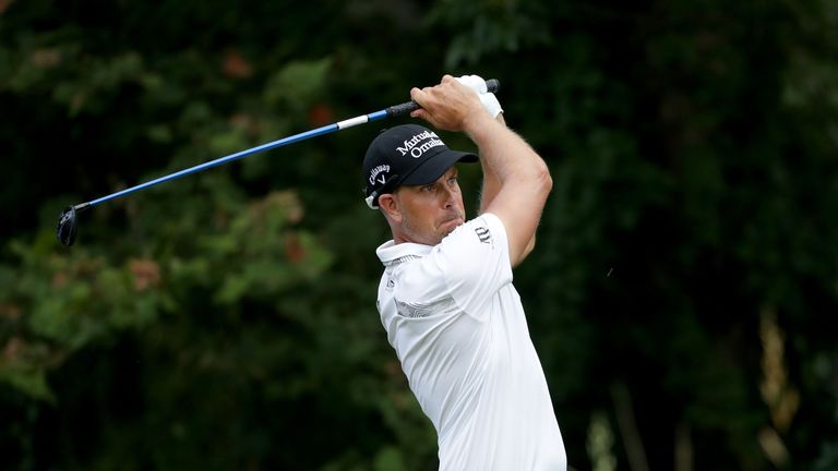 GREENSBORO, NC - AUGUST 18:  Henrik Stenson of Sweden hits a tee shot on the 13th hole during the second round of the Wyndham Championship at Sedgefield Co