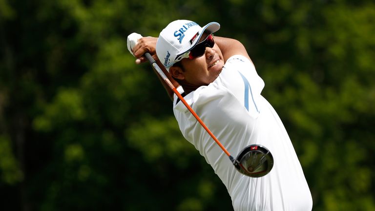 AKRON, OH - AUGUST 06:  Hideki Matsuyama of Japan hits off the sixth tee during the final round of the World Golf Championships - Bridgestone Invitational 