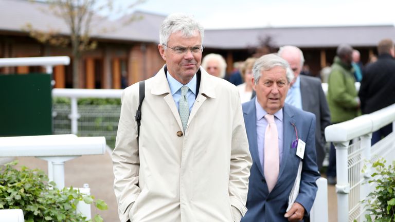 Trainer Hughie Morrison (left) during day three of the Dante Festival at York Racecourse.