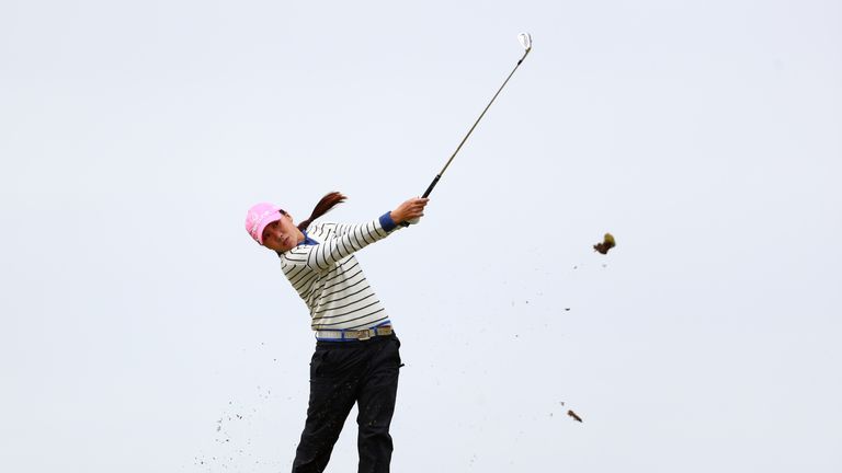 KINGSBARNS, SCOTLAND - AUGUST 04:  In-Kyung Kim of Korea hits her second shot on the 4th hole during the second round of the Ricoh Women's British Open at 