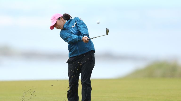 KINGSBARNS, SCOTLAND - AUGUST 05:  In-Kyung Kim of Korea hits her second shot on the 4th hole during the third round of the Ricoh Women's British Open at K
