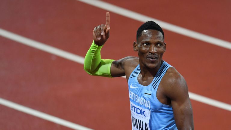 Botswana's Isaac Makwala reacts after competing in the semi-final of the men's 200m athletics event at the 2017 IAAF World Championships at the London Stad