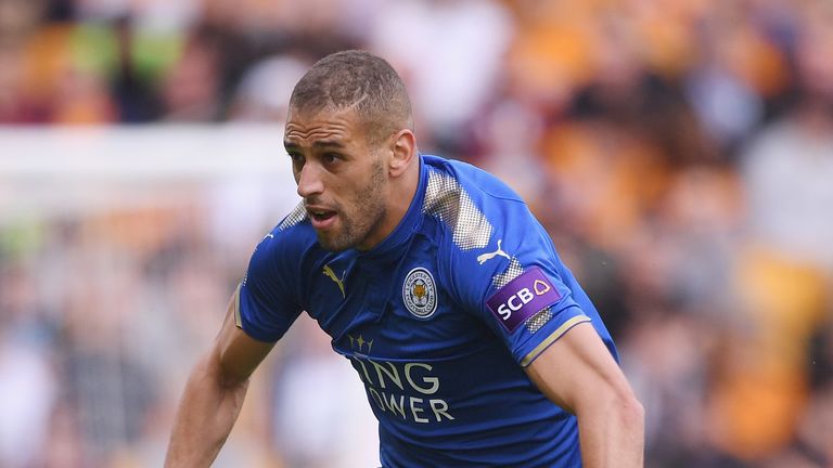 WOLVERHAMPTON, ENGLAND - JULY 29: Islam Slimani of Leicester in action during the pre-season friendly match between Wolverhampton Wanderers and Leicester C