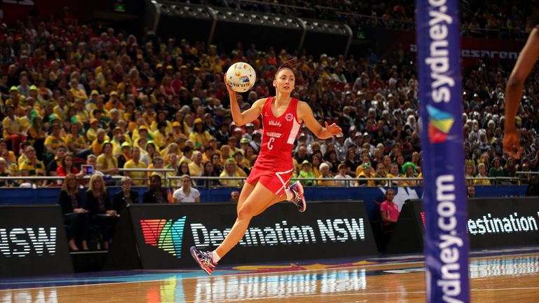 England's Jade Clarke during the 2015 Netball World Cup, Bronze Medal match at the Allphones Arena, Sydney. PRESS ASSOCIATION Photo. Picture date: Sunday A