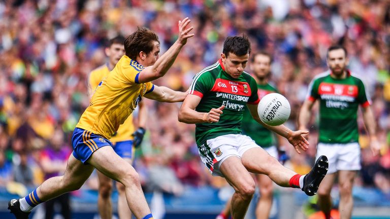 Jason Doherty of Mayo in action against David Murray of Roscommon
