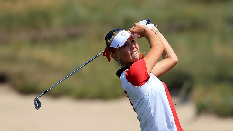 during the final day singles matches in the 2013 Solheim Cup at The Colorado Golf Club on August 18, 2013 in Parker, Colorado.