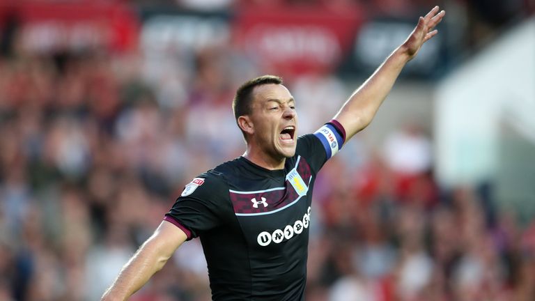 Aston Villa's John Terry during the Sky Bet Championship match at Ashton Gate, Bristol