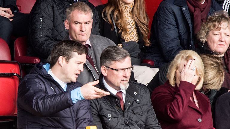 Hearts interim head coach Jon Daly and director of football Craig Levein