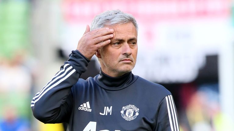 Manchester United's Portuguese manager Jose Mourinho gestures before the pre-season friendly game between Manchester United and Sampdoria at the Aviva stad
