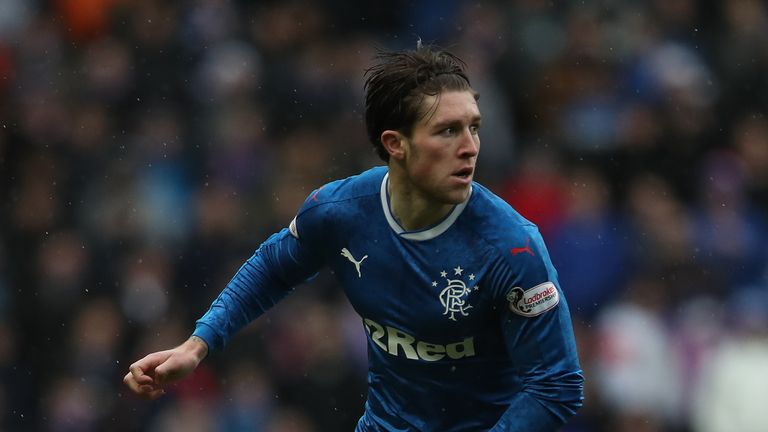 GLASGOW, SCOTLAND - DECEMBER 24:  Josh Windass of Rangers controls the ball during the Scottish Premier League match between Rangers and Inverness Caledoni