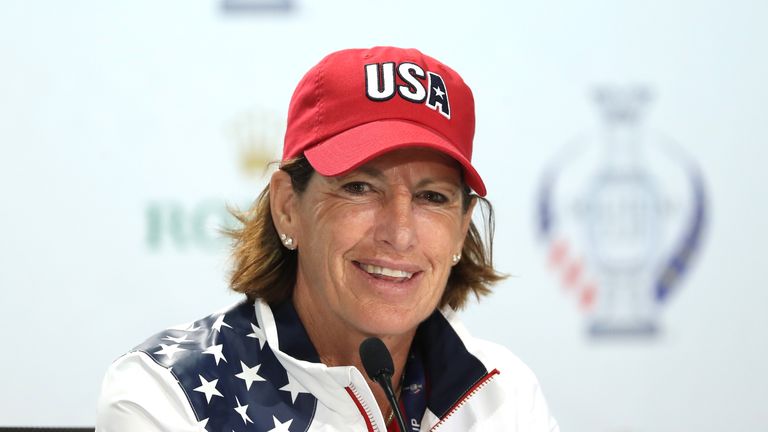 Juli Inkster Solheim Cup Matches at Des Moines Country Club on August 15, 2017 in West Des Moines, Iowa.