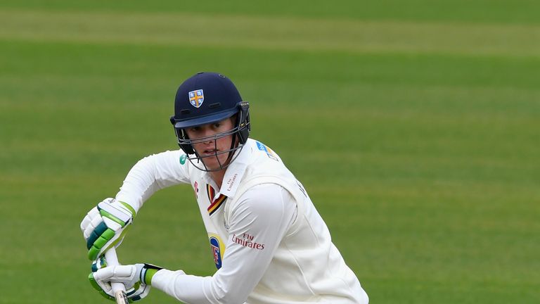CHESTER-LE-STREET, ENGLAND - APRIL 14:  Durham batsman Keaton Jennings picks up some runs during day one of the Specsavers County Championship Division Two