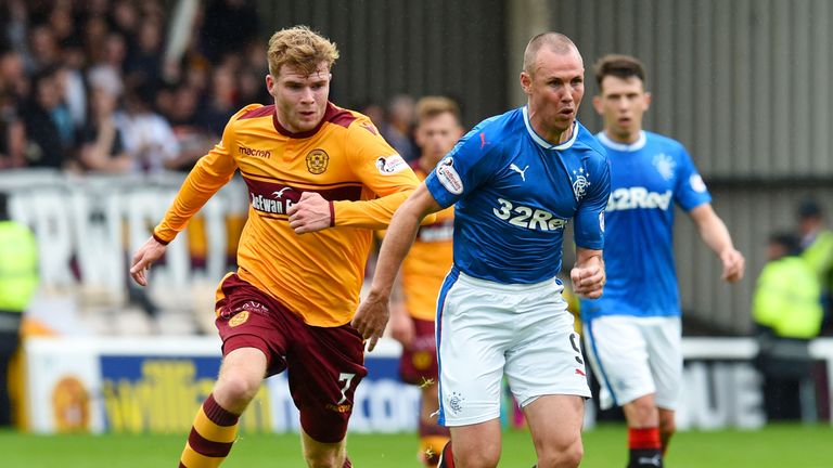 Rangers' Kenny Miller (right) is pursued by Motherwell's Chris Cadden