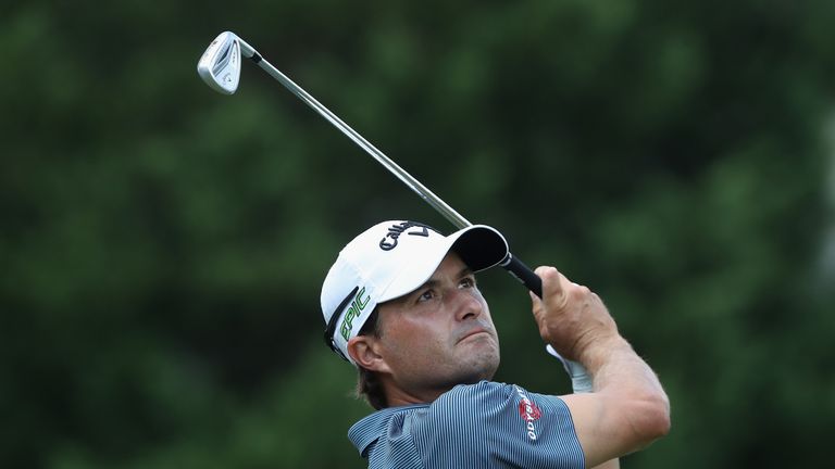 Kevin Kisner of the United States plays his shot from the fourth tee during the third round of the 2017 PGA Championship 