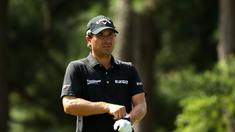 CHARLOTTE, NC - AUGUST 11: Kevin Kisner of the United States prepares to tee off on the 18th hole during the second round of the 2017 PGA Championship at Q