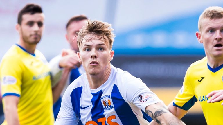 Lee Erwin in action for Kilmarnock after joining as a free agent this summer following his release from Leeds Utd. 