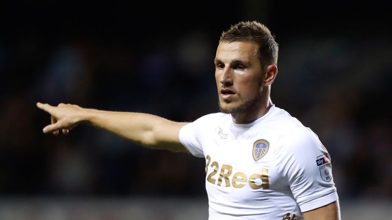 Leeds United's Chris Wood during the Sky Bet Championship match agianst Fulham at Elland Road