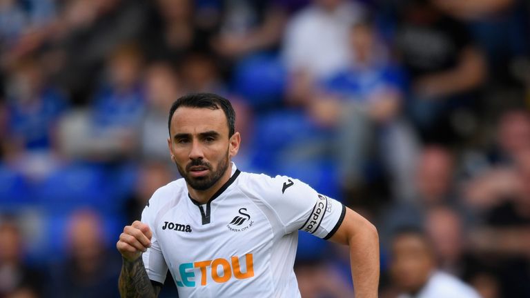 BIRMINGHAM, ENGLAND - JULY 29:  Swansea player Leon Britton in action  during the Pre Season Friendly match between Birmingham City and Swansea City at St 