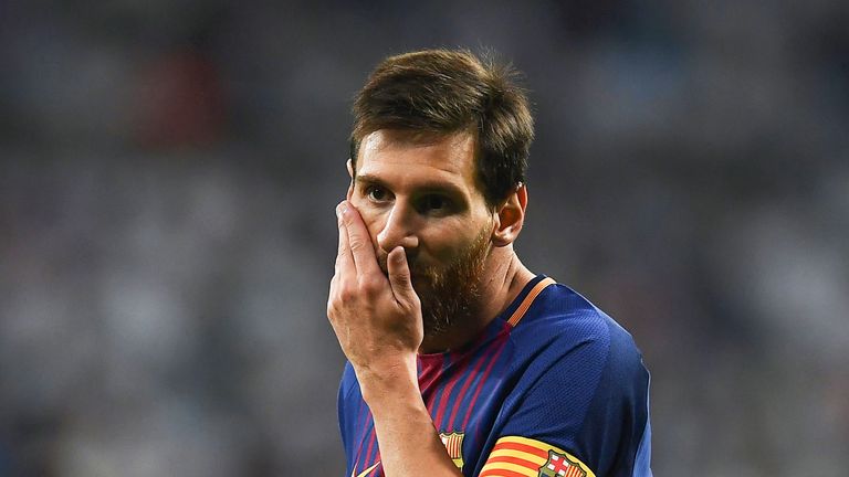 Lionel Messiduring the Spanish Super Cup, Second Leg at the Santiago Bernabeu