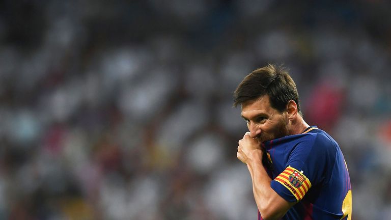 Lionel Messi during the Spanish Super Cup, Second Leg at the Santiago Bernabeu